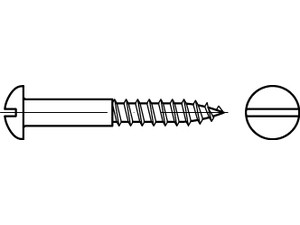 Medsraigčiai pusapvale galva, su šlicu, DIN 96