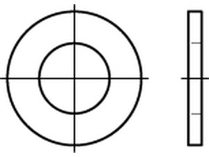 Poveržlės apvalios, storintos, DIN 126