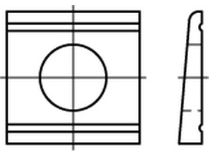 Poveržlės keturkampės, pleišto formos, DIN 434