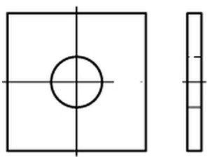 Poveržlės keturkampės, medžio konstrukcijoms, DIN 436