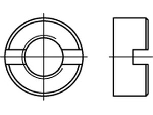 Veržlės apvalios, su įpjova, DIN 546