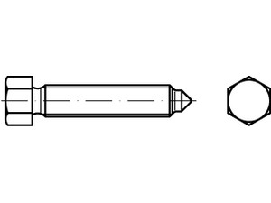 Fiksatoriai šešiakampe galva, kūginiu smaigaliu, DIN 564