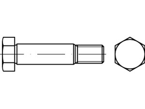Varžtai šešiakampe galva, trumpu sriegiu, DIN 610
