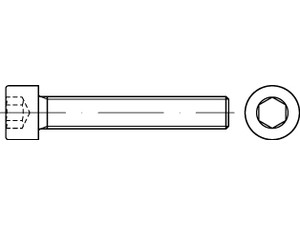 Varžtai cilindrine galva, vidiniu šešiakampiu, DIN 912, DIN 912, vaizdas 2