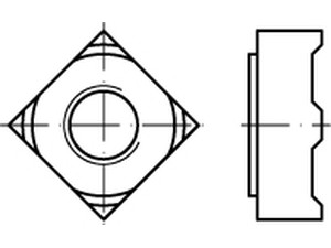 Veržlės virinimui, kvadratinės, DIN 928