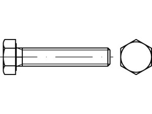 Varžtai šešiakampe galva, pilnu smulkiu sriegiu, DIN 961