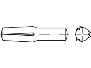Kaiščiai su daline pleištine įranta, DIN 1474