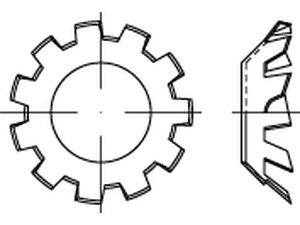 Poveržlės fiksuojančios, dantytos, kontaktinės, DIN 6797, DIN 6797, vaizdas 3