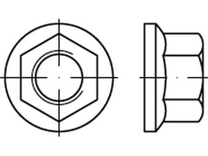 Veržlės plokščia apykakle, DIN 74361-B