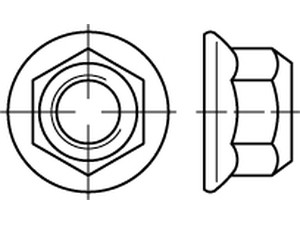 Veržlės flanšinės, fiksuojančios, metalinės, DIN 6927