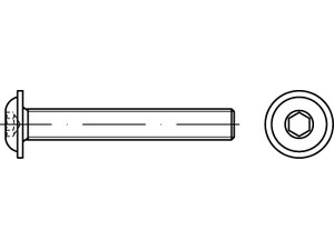 Varžtai vidiniu šešiakampiu, pusapvale galva, ISO 7380, ISO 7380, vaizdas 2
