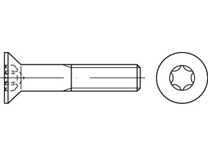 Varžtai vidiniu šešiakampiu, įleidžiama galva, DIN 7991, DIN 7991, vaizdas 2